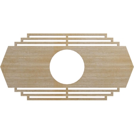 Ekena Millwork Chrysler Wood Fretwork Pierced Ceiling Medallion, Hickory, 16"W x 8"H x 4 1/4"ID x 3/8"T CMWP16X08X0375CSHI